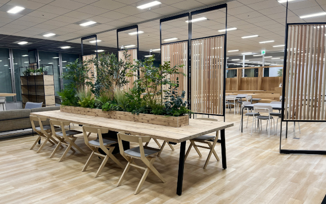 【キイノクス オフィス導入事例】コミュニケーションを促す木質化空間「大日本印刷株式会社」